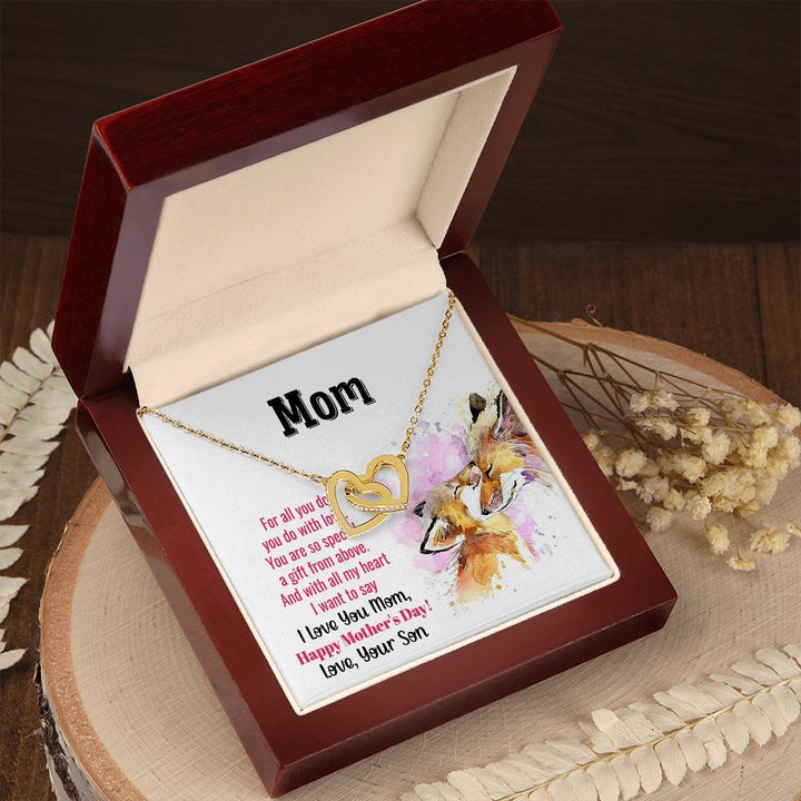 Happy Mother's Day | Eternally cherished, Mom - Interlocking Hearts Necklace
