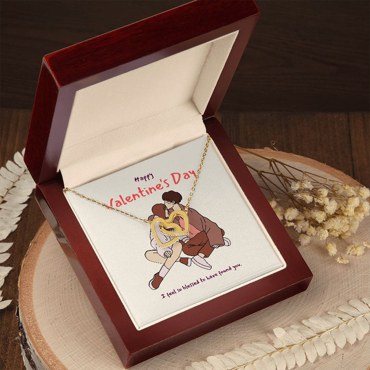 Happy Valentine's Day | You Are My Forever Valentine - Interlocking Hearts Necklace