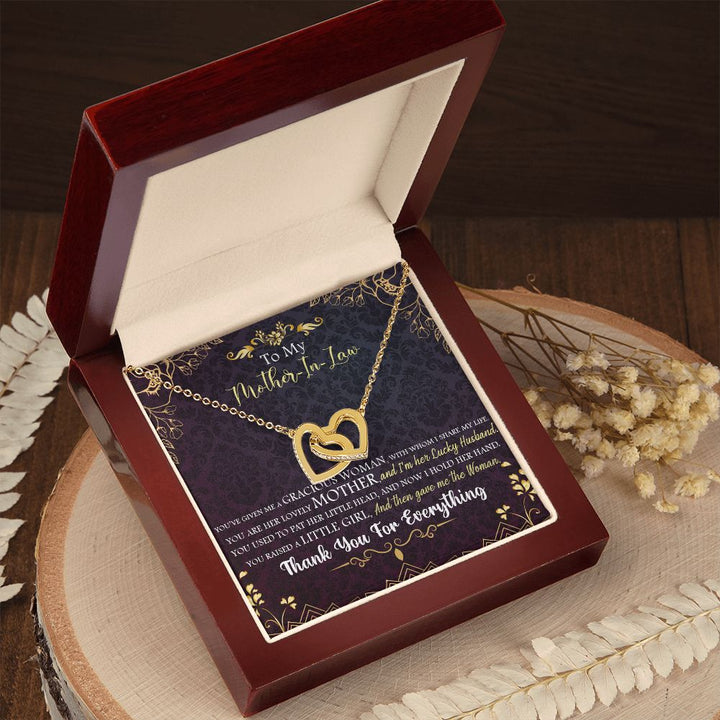 To My Mother-in-Law | You Make Our Family Complete - Interlocking Hearts Necklace