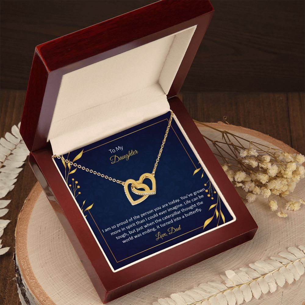 To My Daughter | I am so proud of the person You are today - Interlocking Hearts Necklace