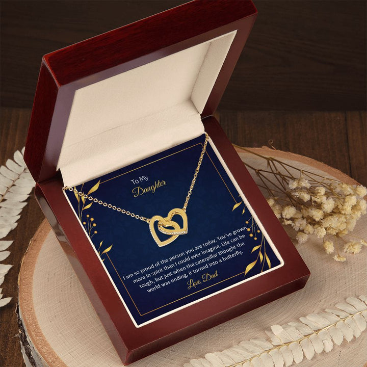 To My Daughter | I am so proud of the person You are today - Interlocking Hearts Necklace