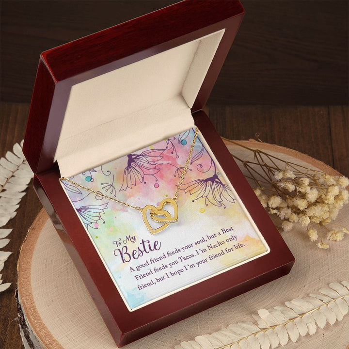 To My Bestie | I'm Your Friend for Life - Interlocking Hearts Necklace