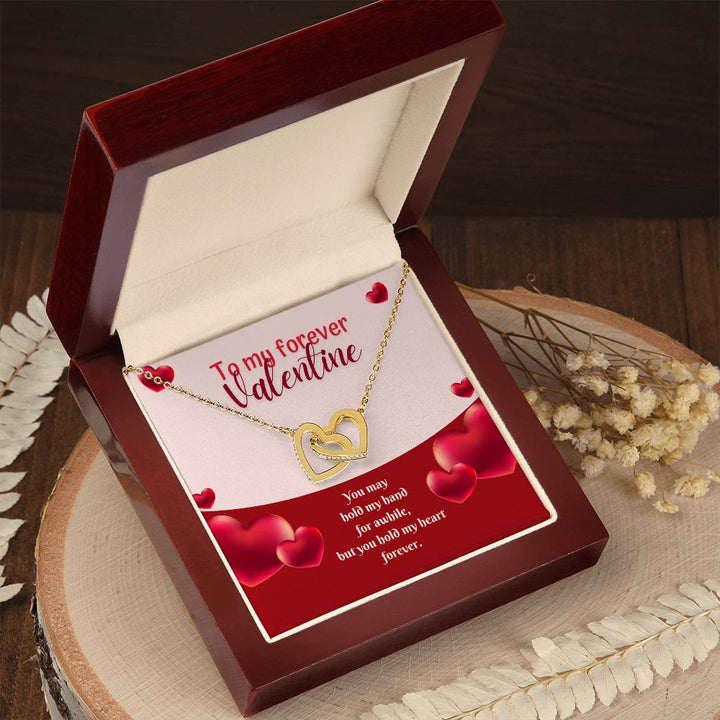 To My Forever Valentine | A Hand in Mine, Forever - Interlocking Hearts Necklace