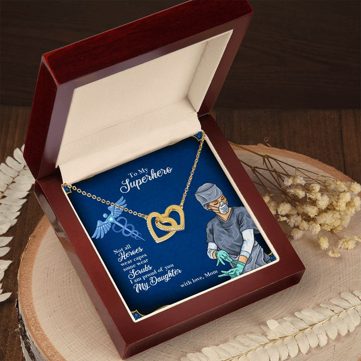 To My Mom| My Superhero from Mom - Interlocking Hearts Necklace