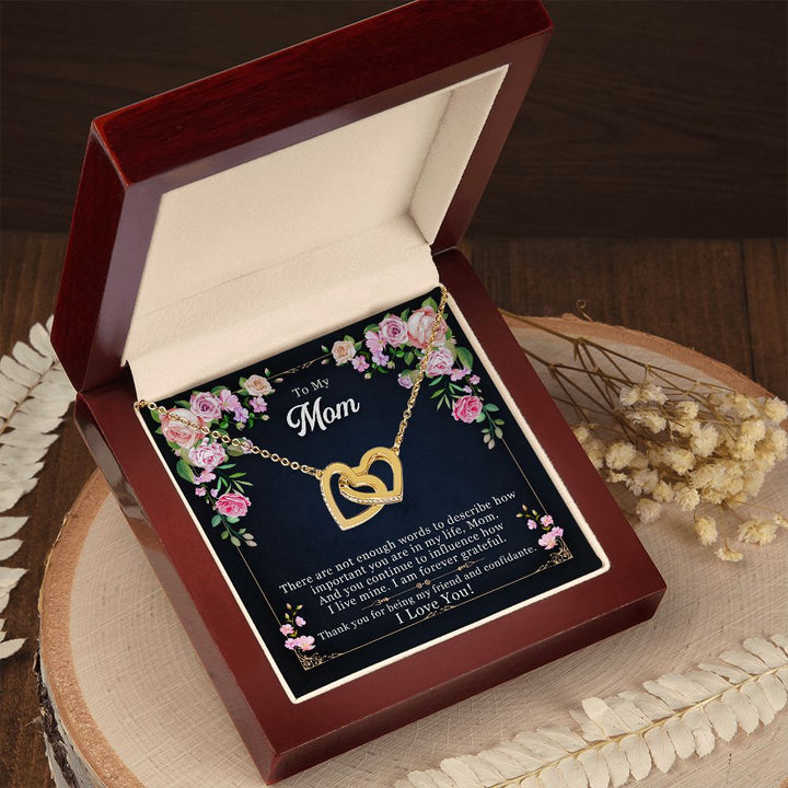 To My Mom | Thanks for Being the Best Mom - Interlocking Hearts Necklace