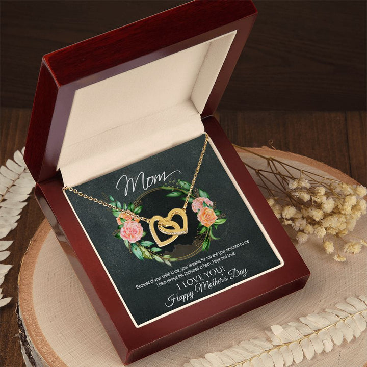 Happy Mother's Day | Anchored in Faith, Hope and Love - Interlocking Hearts Necklace