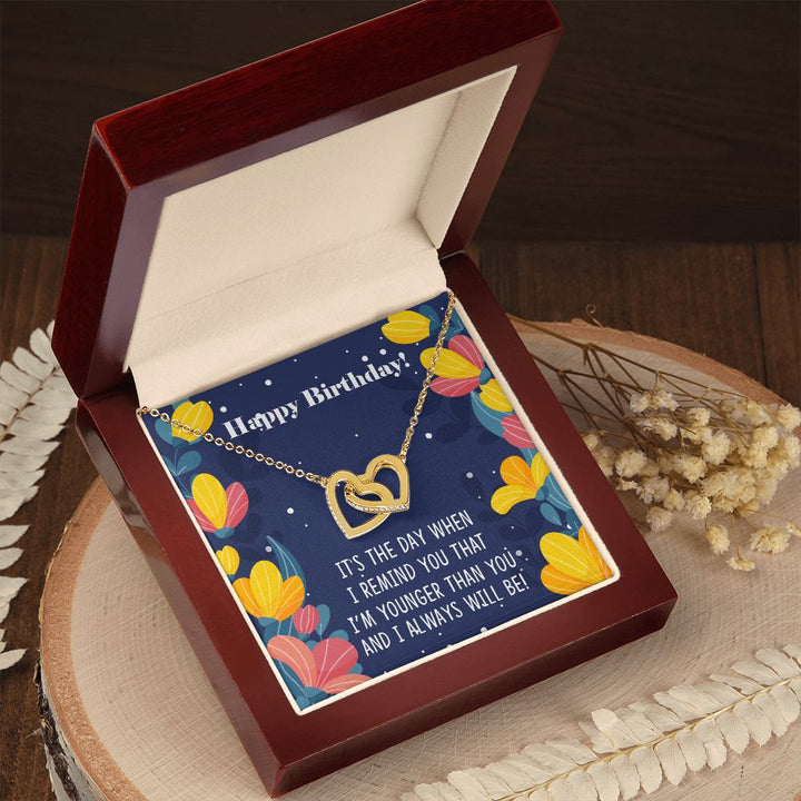 To My Sister | For my sister, the light of my life, on her birthday - Interlocking Hearts Necklace