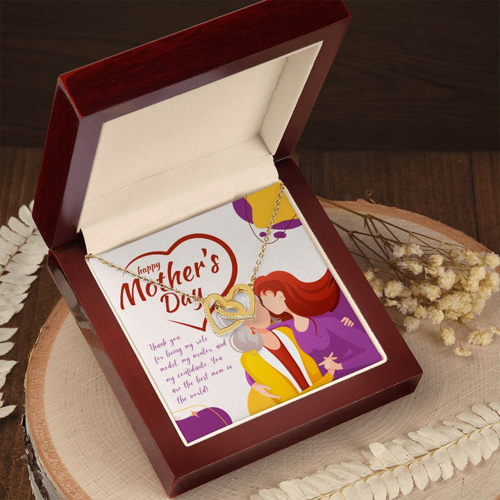 Happy Mother's Day | You are the best mom in the world - Interlocking Hearts Necklace