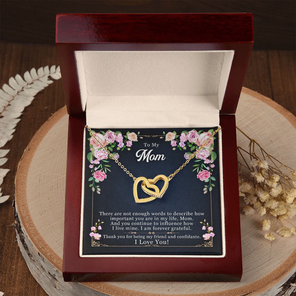 To My Mom | Thanks for Being the Best Mom - Interlocking Hearts Necklace