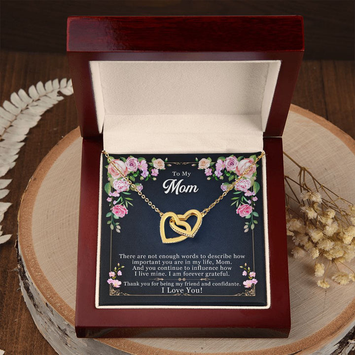 To My Mom | Thanks for Being the Best Mom - Interlocking Hearts Necklace