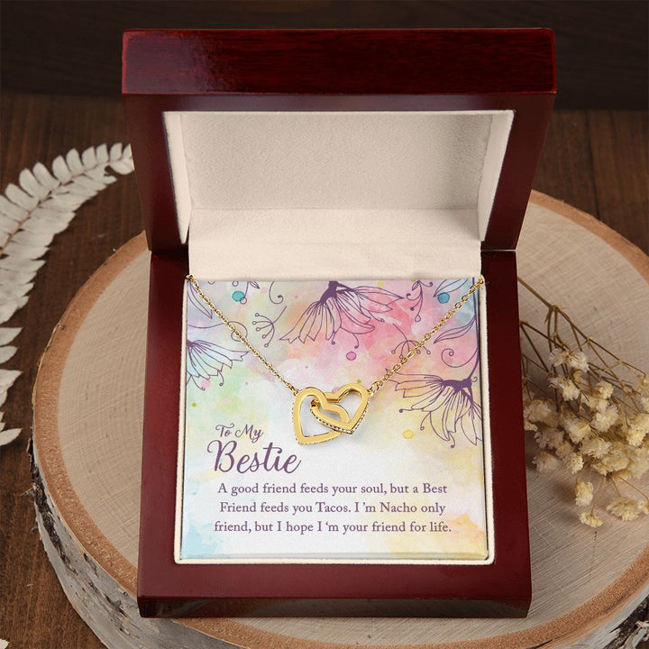 To My Bestie | I'm Your Friend for Life - Interlocking Hearts Necklace