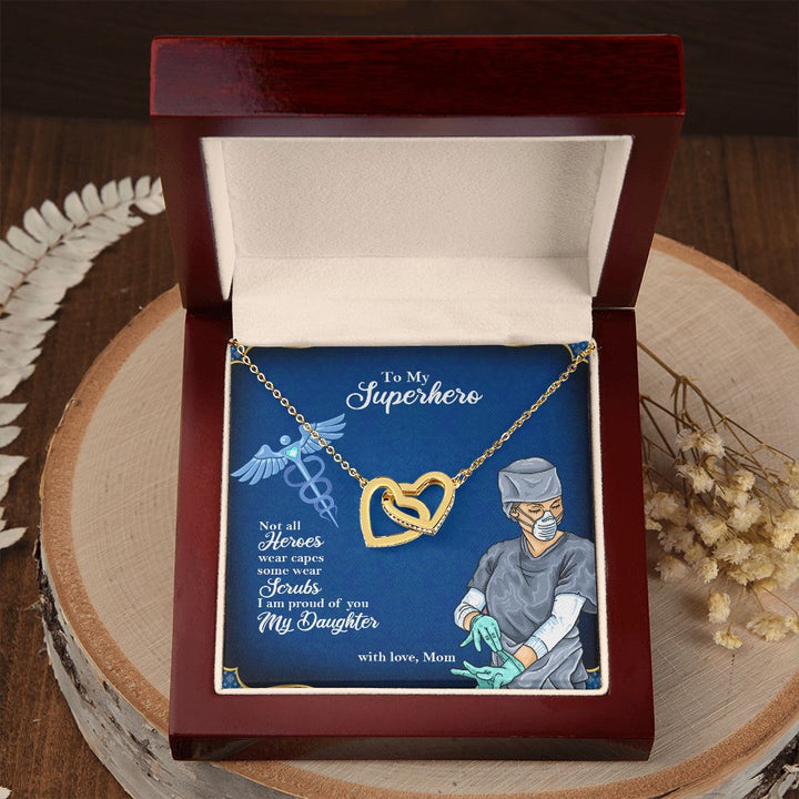 To My Mom| My Superhero from Mom - Interlocking Hearts Necklace