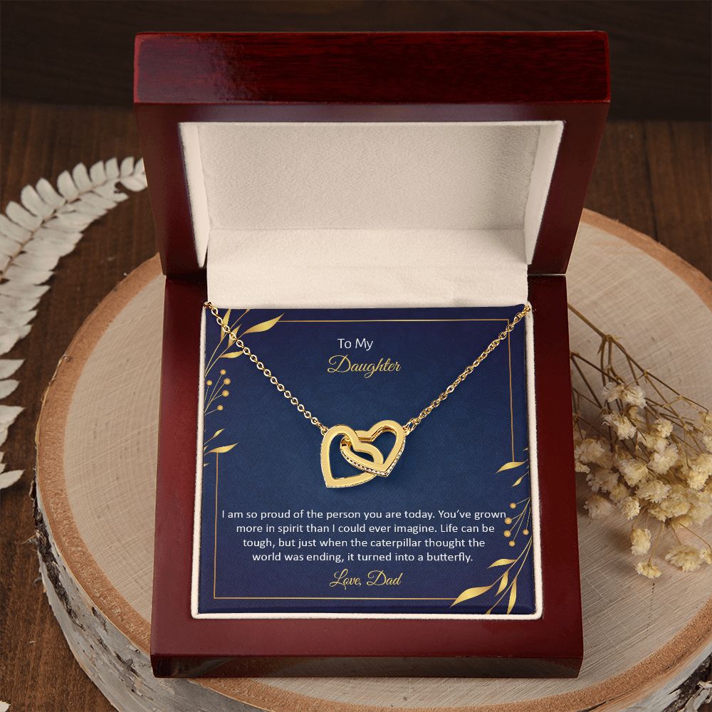 To My Daughter | I am so proud of the person You are today - Interlocking Hearts Necklace