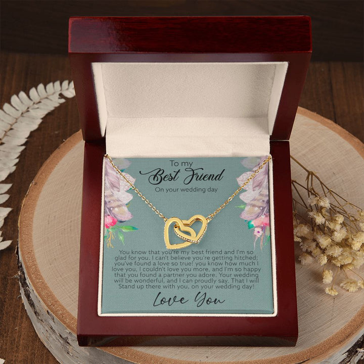 To My Best Friend on your wedding day | I'm so happy you found a partner you adore - Interlocking Hearts Necklace
