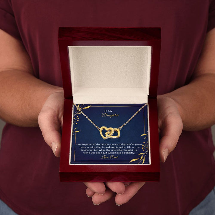 To My Daughter | I am so proud of the person You are today - Interlocking Hearts Necklace