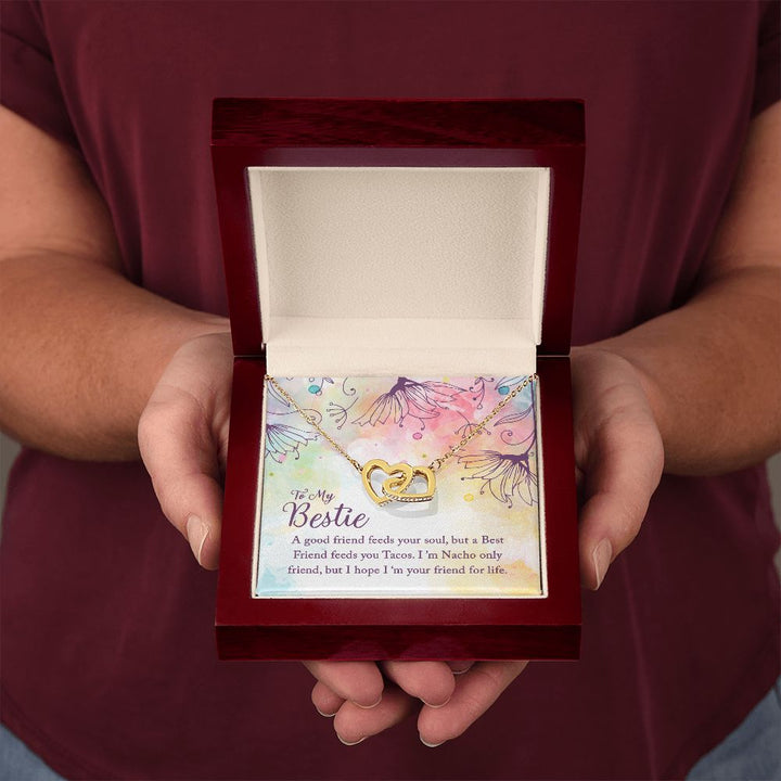 To My Bestie | I'm Your Friend for Life - Interlocking Hearts Necklace