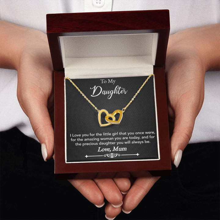 To My Daughter | Precious Daughter - Interlocking Hearts Necklace