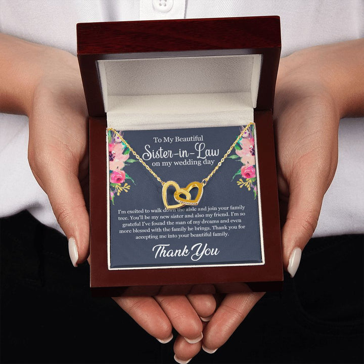 To My Beautiful Sister-in-Law on my wedding day | You'll be my sister and also my friend - Interlocking Hearts Necklace