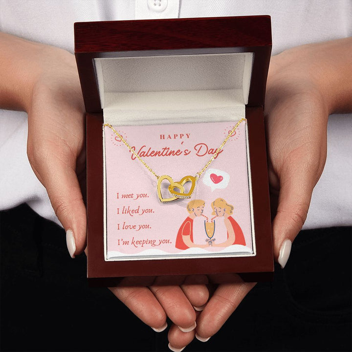 Happy Valentine's Day | My Forever Love - Interlocking Hearts Necklace