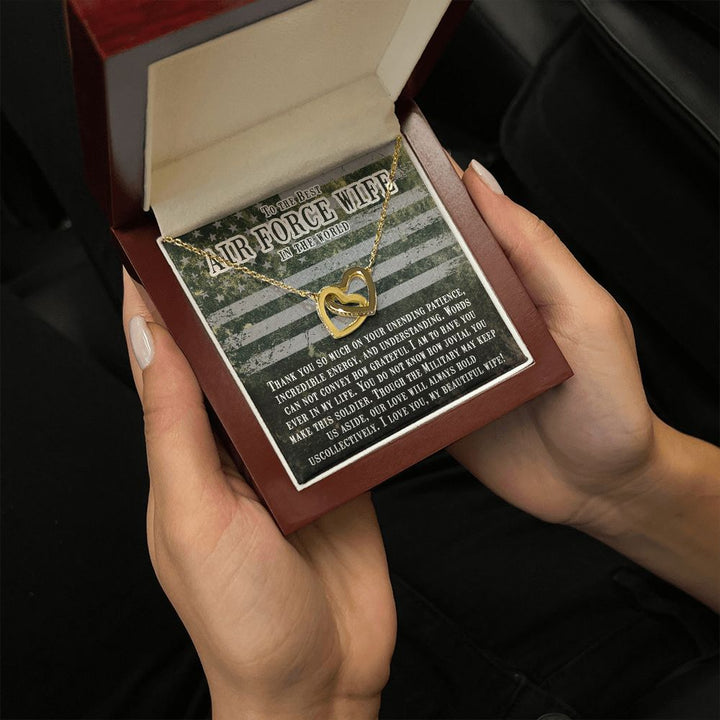 To My Airforce Wife | You are my everything, my love, my life - Interlocking Hearts Necklace