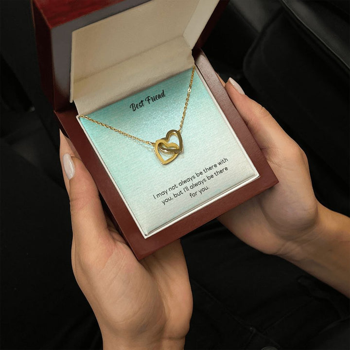Best Friend | I will be with you wherever you are - Interlocking Hearts Necklace