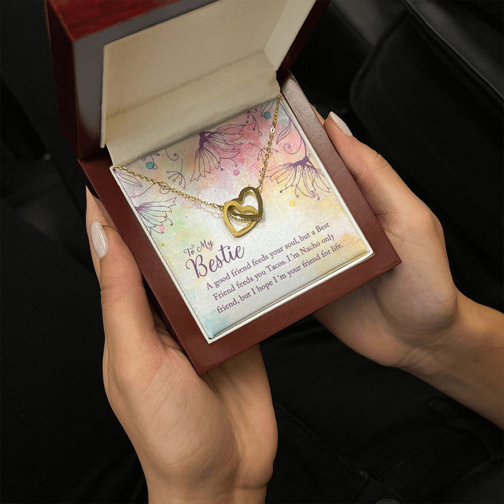 To My Bestie | I'm Your Friend for Life - Interlocking Hearts Necklace