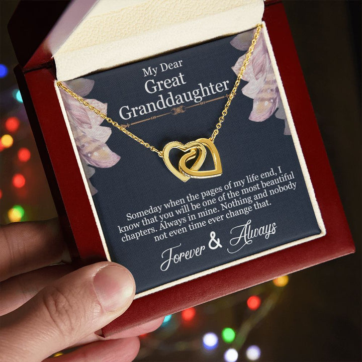 My Dear Great Granddaughter | Forever and Always - Interlocking Hearts Necklace