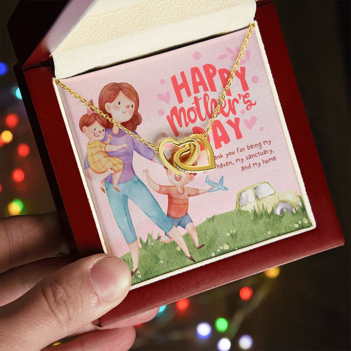 Happy Mother's Day | My Mom is My Everything - Interlocking Hearts Necklace