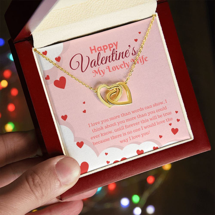 Happy Valentine's My Lovely Wife | Beyond Words - Interlocking Hearts Necklace
