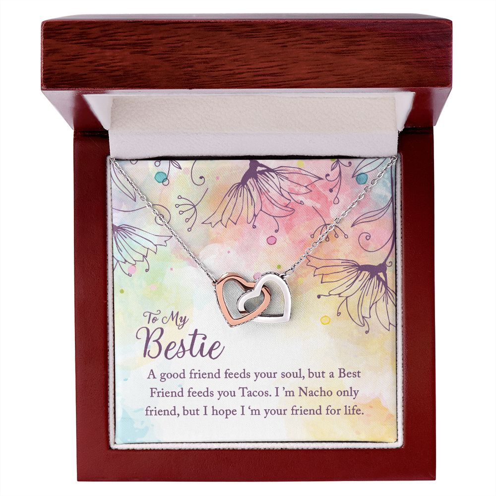 To My Bestie | I'm Your Friend for Life - Interlocking Hearts Necklace