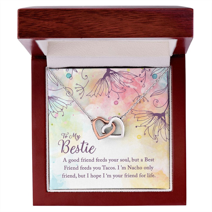 To My Bestie | I'm Your Friend for Life - Interlocking Hearts Necklace