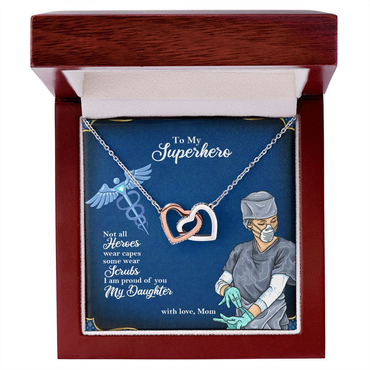 To My Mom| My Superhero from Mom - Interlocking Hearts Necklace