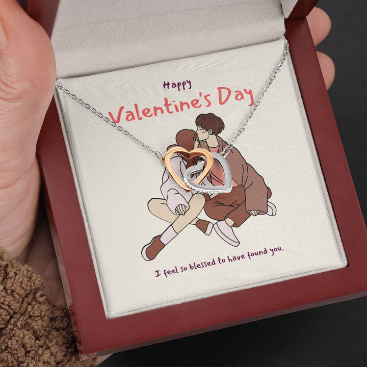 Happy Valentine's Day | You Are My Forever Valentine - Interlocking Hearts Necklace