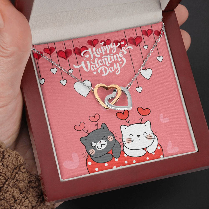 Happy Valentine's Day | I'm So Grateful to Have You in My Life - Interlocking Hearts Necklace
