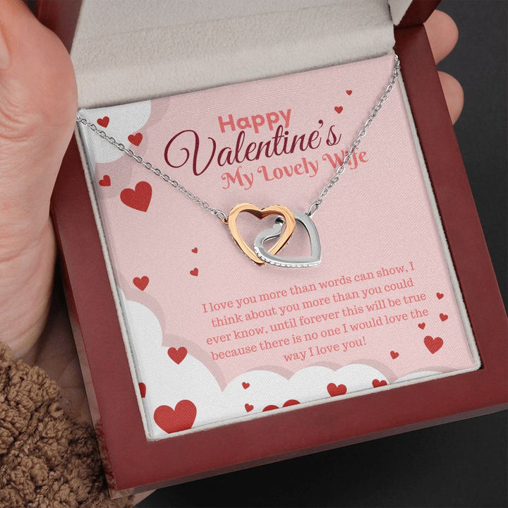 Happy Valentine's My Lovely Wife | Beyond Words - Interlocking Hearts Necklace