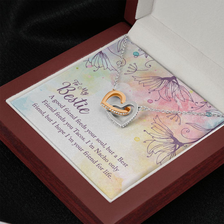 To My Bestie | I'm Your Friend for Life - Interlocking Hearts Necklace