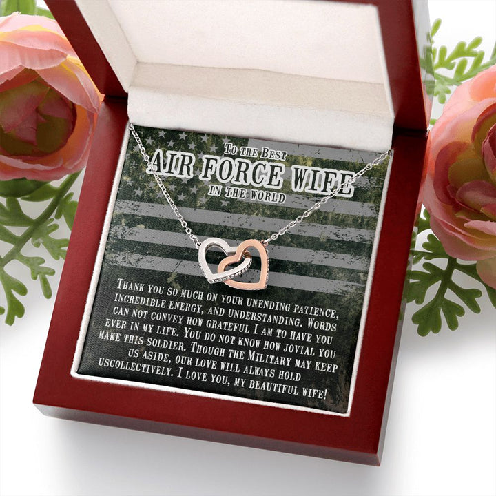 To My Airforce Wife | You are my everything, my love, my life - Interlocking Hearts Necklace