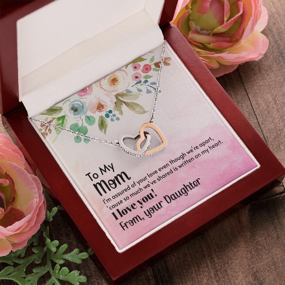 To My Mom | From Your Daughter - Interlocking Hearts Necklace