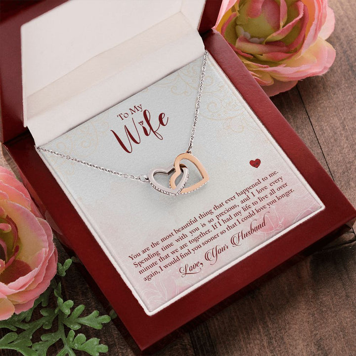 To My Wife | Eternal Love Found - Interlocking Hearts Necklace