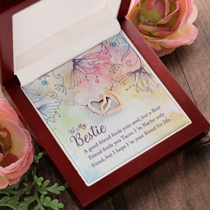 To My Bestie | I'm Your Friend for Life - Interlocking Hearts Necklace