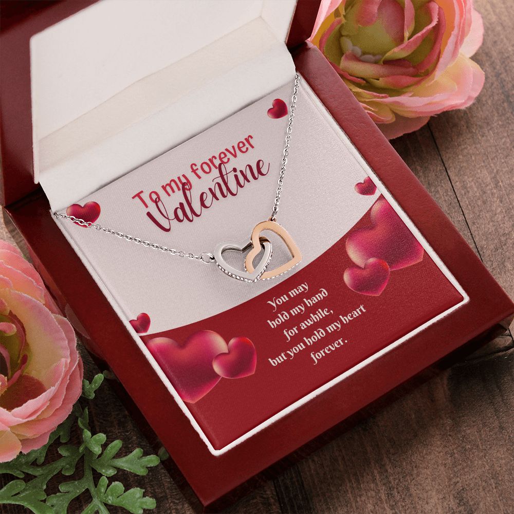 To My Forever Valentine | A Hand in Mine, Forever - Interlocking Hearts Necklace