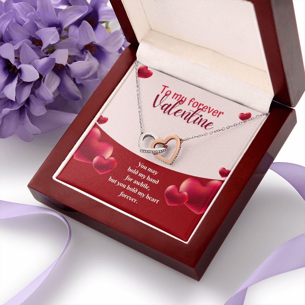 To My Forever Valentine | A Hand in Mine, Forever - Interlocking Hearts Necklace