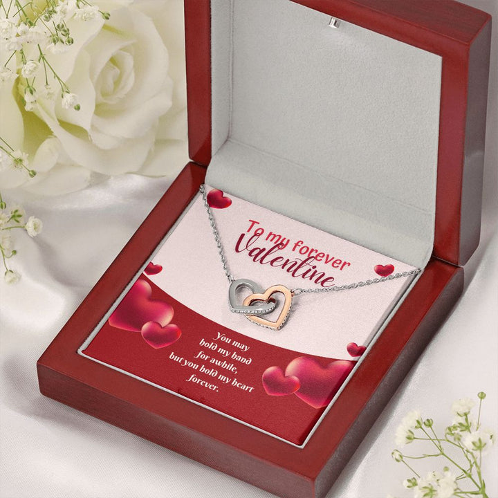 To My Forever Valentine | A Hand in Mine, Forever - Interlocking Hearts Necklace