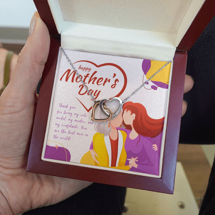 Happy Mother's Day | You are the best mom in the world - Interlocking Hearts Necklace