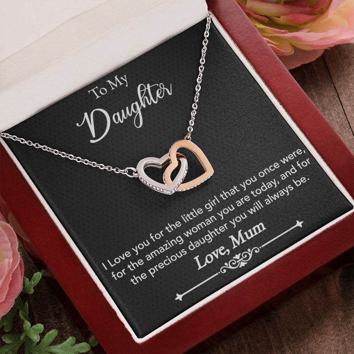 To My Daughter | Precious Daughter - Interlocking Hearts Necklace
