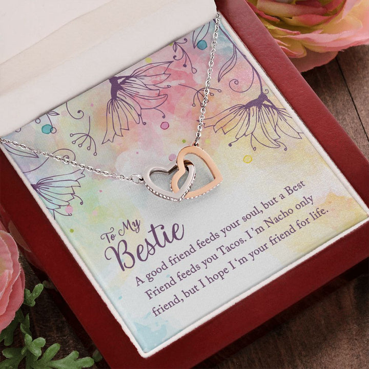To My Bestie | I'm Your Friend for Life - Interlocking Hearts Necklace