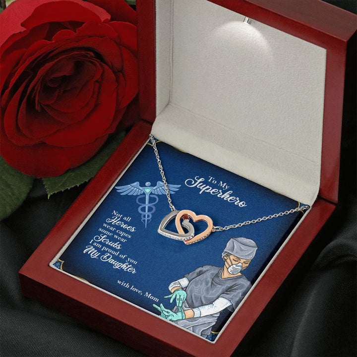 To My Mom| My Superhero from Mom - Interlocking Hearts Necklace