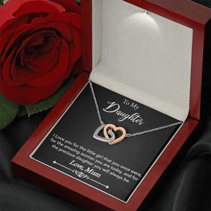 To My Daughter | Precious Daughter - Interlocking Hearts Necklace