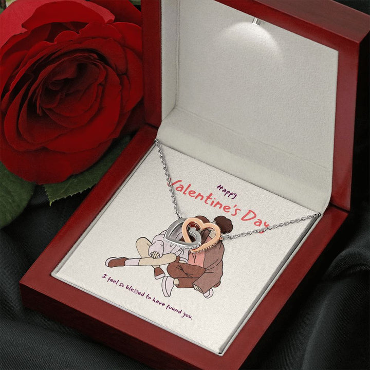 Happy Valentine's Day | You Are My Forever Valentine - Interlocking Hearts Necklace