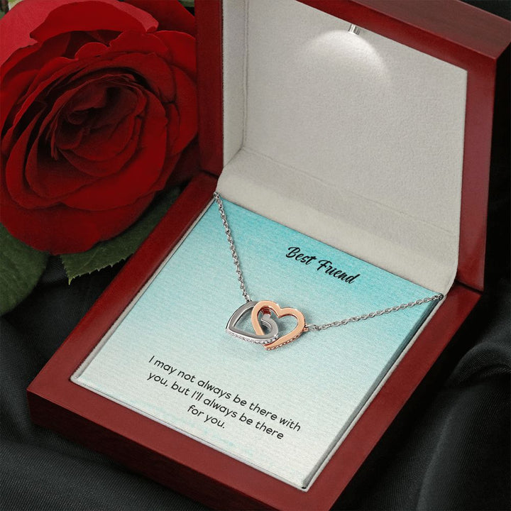 Best Friend | I will be with you wherever you are - Interlocking Hearts Necklace
